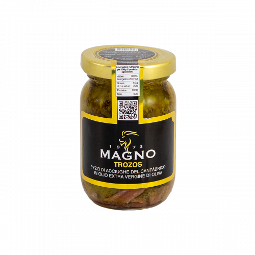 Trozos di Acciughe del Cantábrico in Olio Extra Vergine d’Oliva – Barattolo 160 g