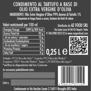 Condimento a base di Olio Extra Vergine d'Oliva al Tartufo 250 ml - immagine 3
