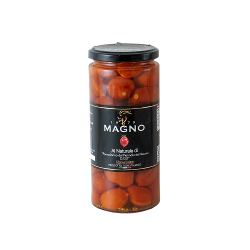 Pomodorini del Piennolo del Vesuvio DOP al naturale, in acqua e sale