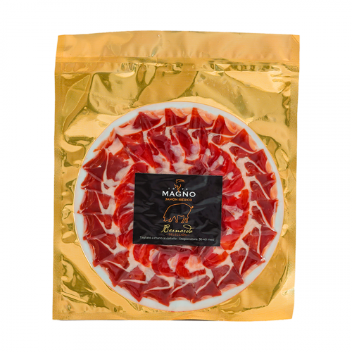 Prosciutto “Bernardo Selecion” Affettato a mano al coltello 100% Iberico (Piatto di 90 grammi)
