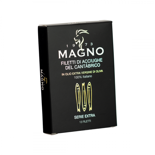 Filetti di Acciughe del Cantábrico in olio extra vergine d’oliva 100% Italiano - SERIE EXTRA 74g  13 filetti